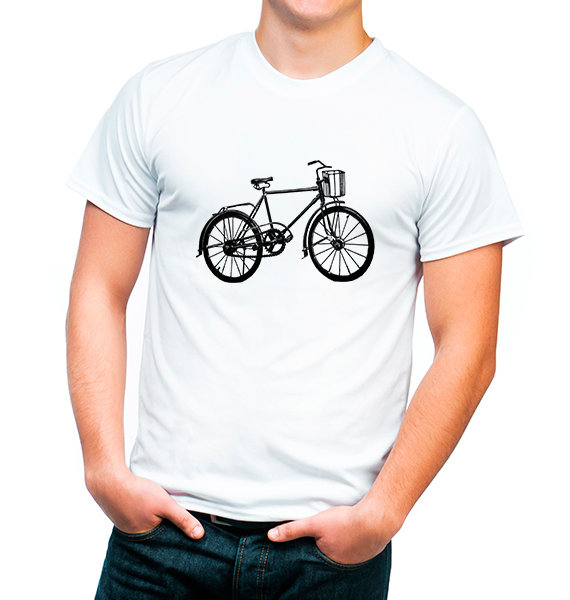 CAMISETA ORGANIC BLANCO-BICILETA